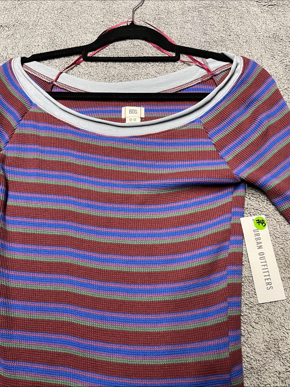 BDG Stella Boatneck Waffle Knit Tee - Picture 4 of 8